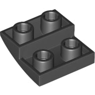 Plaatje in Gallery viewer laden, LEGO® los onderdeel Dakpan Gebogen in kleur Zwart 32803