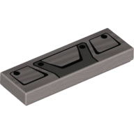 LEGO® Tegel met Motief Metallisch Zilver 63864pb066