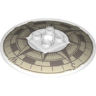 Schaal met Motief Dish 6 x 6 Inverted (Radar) - Solid Studs with Vintage Compass Pattern in Doorzichtig