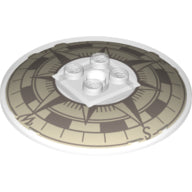 Schaal met Motief Dish 6 x 6 Inverted (Radar) - Solid Studs with Vintage Compass Pattern in Doorzichtig