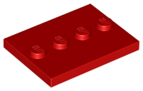 LEGO® los onderdeel Tegel Aangepast in kleur Rood 88646
