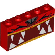 LEGO® los onderdeel Steen met Motief in kleur Rood 39266pb03