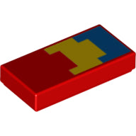 LEGO® los onderdeel Tegel met Motief Rood 3069bpb0699