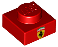 LEGO® los onderdeel Plaat met Motief in kleur Rood 3024pb013