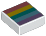 LEGO® los onderdeel Tegel met Motief in kleur Wit 3070bpb133