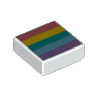 LEGO® los onderdeel Tegel met Motief in kleur Wit 3070bpb133