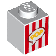 LEGO® los onderdeel Steen met Motief in kleur Wit 3005pb028