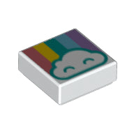 LEGO® los onderdeel Tegel met Motief in kleur Wit 3070bpb134