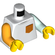 Plaatje in Gallery viewer laden, LEGO® los onderdeel Lijf met Motief Wit 973pb3545c01