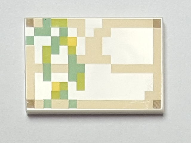 LEGO® los onderdeel Tegel met Motief in kleur Wit 26603pb077