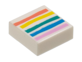 LEGO® los onderdeel Tegel met Motief in kleur Wit 3070bpb236