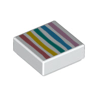 LEGO® los onderdeel Tegel met Motief in kleur Wit 3070bpb236