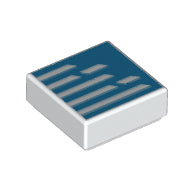 LEGO® los onderdeel Tegel met Motief in kleur Wit 3070bpb162