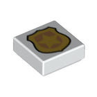 LEGO® los onderdeel Tegel met Motief in kleur Wit 3070bpb170