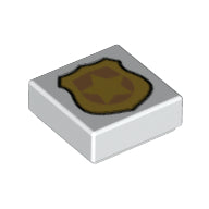 LEGO® los onderdeel Tegel met Motief in kleur Wit 3070bpb170