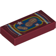 LEGO® los onderdeel Tegel met Motief Donkerrood 3069bpb0834