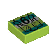LEGO® los onderdeel Tegel met Motief Limoen 3070bpb173