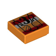 Plaatje in Gallery viewer laden, LEGO® los onderdeel Tegel met Motief Oranje 3070bpb172