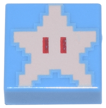 Plaatje in Gallery viewer laden, LEGO® los onderdeel Tegel met Motief Medium Blauw 3070bpb169