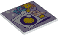 Plaatje in Gallery viewer laden, LEGO® los onderdeel Tegel met Motief in kleur Wit 10202pb024