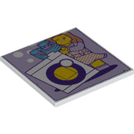 Plaatje in Gallery viewer laden, LEGO® los onderdeel Tegel met Motief in kleur Wit 10202pb024