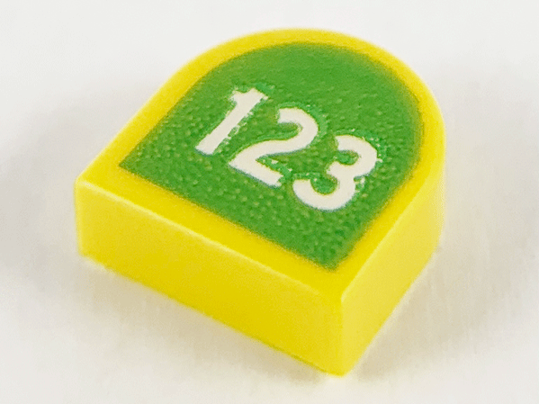 LEGO® los onderdeel Tegel Rond met Motief Geel 24246pb008