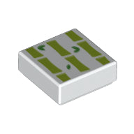LEGO® los onderdeel Tegel met Motief in kleur Wit 3070bpb216