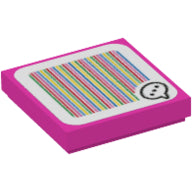 LEGO® los onderdeel Tegel met Motief Donker Roze 3068bpb1401