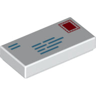 LEGO® los onderdeel Tegel met Motief Wit 3069bpb0851