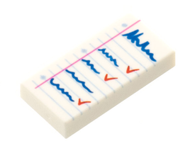 LEGO® los onderdeel Tegel met Motief Wit 3069bpb0990