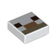 LEGO® los onderdeel Tegel met Motief in kleur Wit 3070bpb182