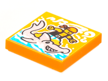 Plaatje in Gallery viewer laden, LEGO® los onderdeel Tegel met Motief Oranje 3068bpb1772