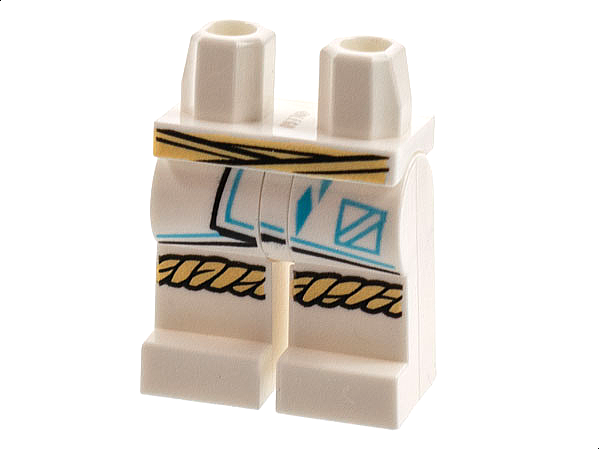 LEGO® los onderdeel Benen met Motief Wit 970c00pb1314