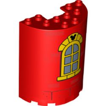 Plaatje in Gallery viewer laden, LEGO® los onderdeel Cilinder met Motief Rood 87926pb020