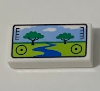Plaatje in Gallery viewer laden, LEGO® los onderdeel Tegel met Motief Wit 3069bpb0958