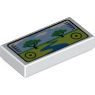 Plaatje in Gallery viewer laden, LEGO® los onderdeel Tegel met Motief Wit 3069bpb0958