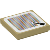 LEGO® los onderdeel Tegel met Motief Geelbruin 3068bpb1961