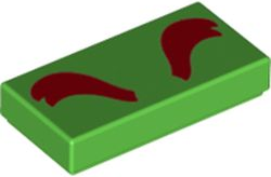 LEGO® los onderdeel Tegel met Motief Fel Groen 3069bpb0992