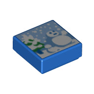 LEGO® los onderdeel Tegel met Motief Blauw 3070bpb225
