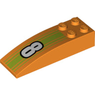 Plaatje in Gallery viewer laden, LEGO® onderdeel Dakpan Gebogen met Motief Oranje 44126pb056