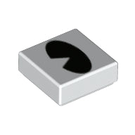 LEGO® los onderdeel Tegel met Motief in kleur Wit 3070bpb261
