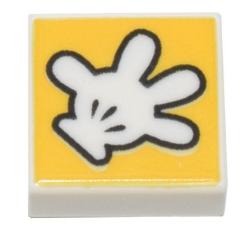 LEGO® los onderdeel Tegel met Motief in kleur Wit 3070bpb263