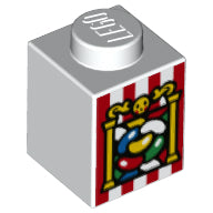 LEGO® los onderdeel Steen met Motief in kleur Wit 3005pb051