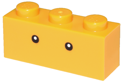 LEGO® Steen met Motief Helder Licht Oranje 3622pb142