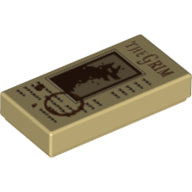 LEGO® los onderdeel Tegel met Motief Geelbruin 3069bpb1015