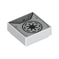 LEGO® los onderdeel Tegel met Motief in kleur Wit 3070bpb268
