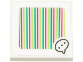 LEGO® los onderdeel Tegel met Motief Wit 3068bpb2053