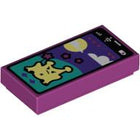 LEGO® los onderdeel Tegel met Motief Magenta 3069bpb1067