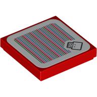 LEGO® los onderdeel Tegel met Motief Rood 3068bpb2184