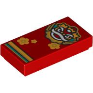 LEGO® los onderdeel Tegel met Motief Rood 3069bpb1064